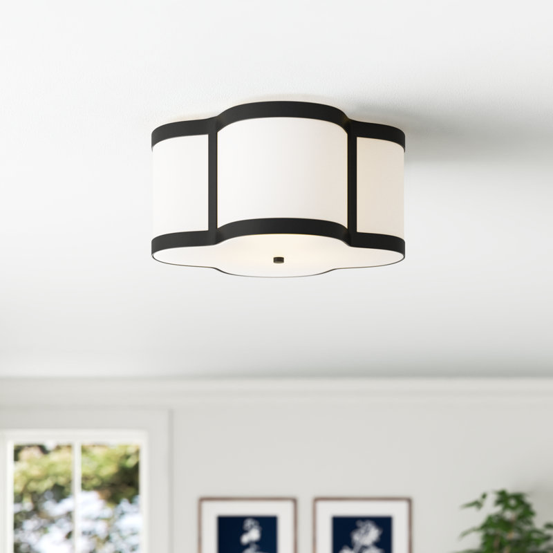 Plafonnier encastré en tissu blanc à 4 lumières l 16 po Assunto