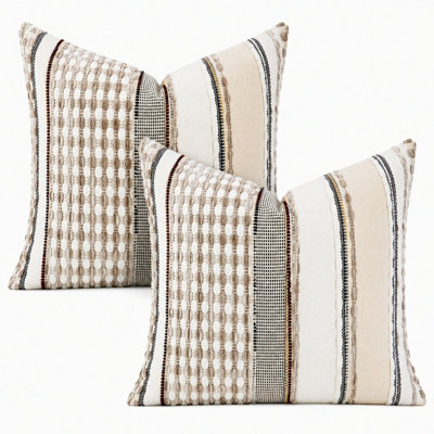 Boho Decorative Pillow Covers 18 x 18 Inch Chenille Pillow Cases