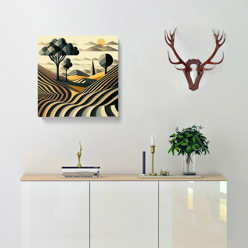 Landscape Op Art - Wrapped Canvas, 50cm H x 50cm W x 3cm D