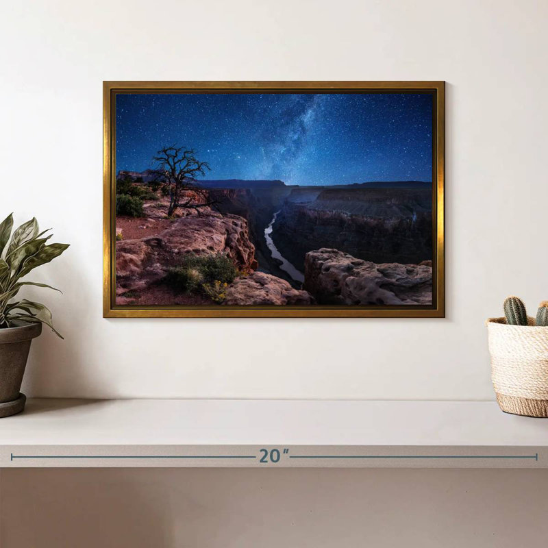 Nuit étoilée du Grand Canyon, Cadre flottant doré, 13 po x 9 po