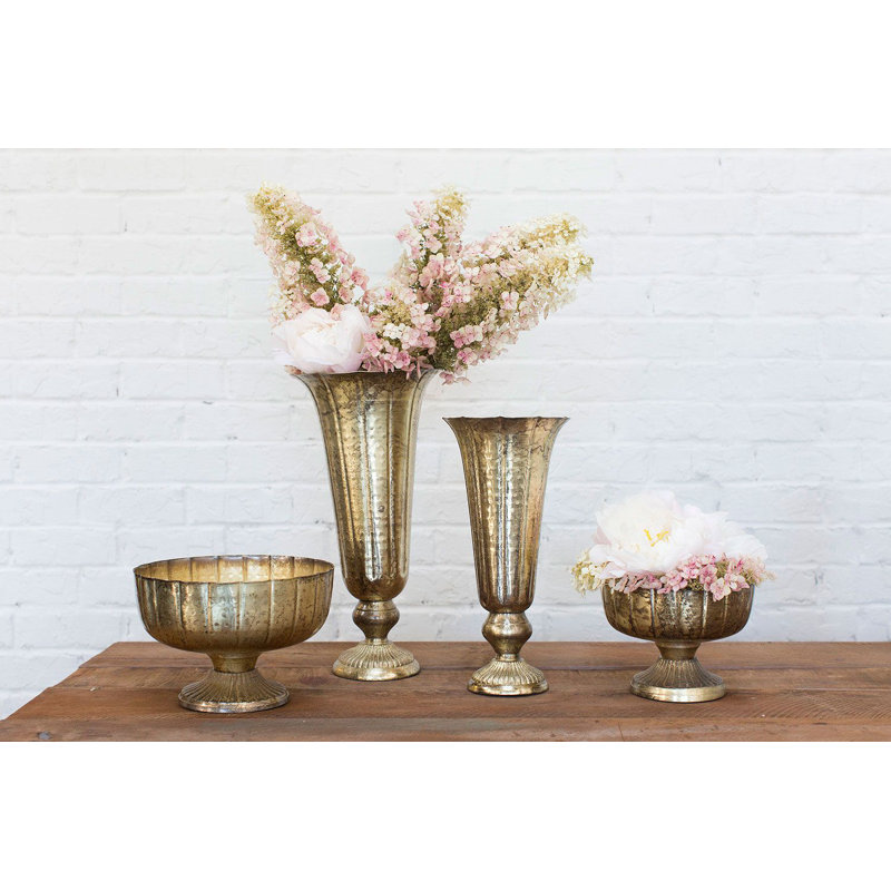 Vase de table Evie-Anne, Or, H 16,75 po x l 8 po x P 8 po