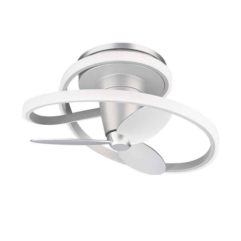 Veloce 28'' Smart Ceiling Fan with LED Lights and Bluetooth Remote Control Included, Titanium Silver