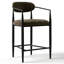 Tabourets de bar en chenille à hauteur de comptoir avec accoudoirs et structure en métal-526806075