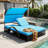 Adjustable Patio Chaise Lounges, Steel Modern Double Sunbed For Poolside