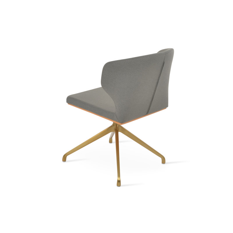 Chaise pivotante Amed Spider, Laiton, Gris ère