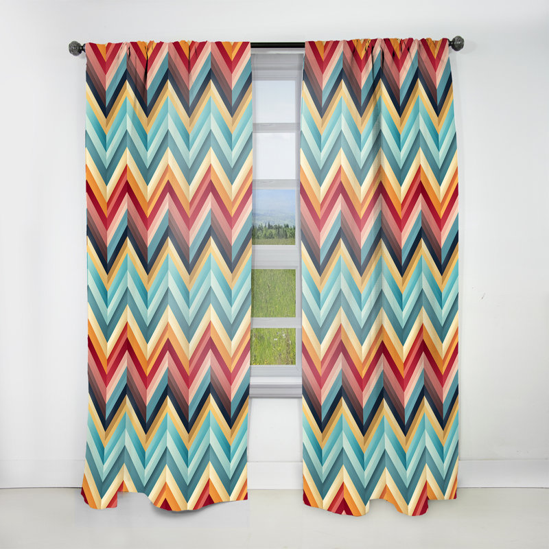 Architectural Splendor Chevron I - Rideau - Rideau obscurcissant - 1 panneau, L 52 po x L 63 po