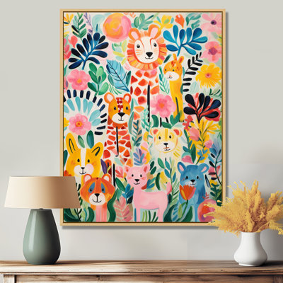 Motif d'animaux de chambre de bébé coloré IV - reproductions encadrées