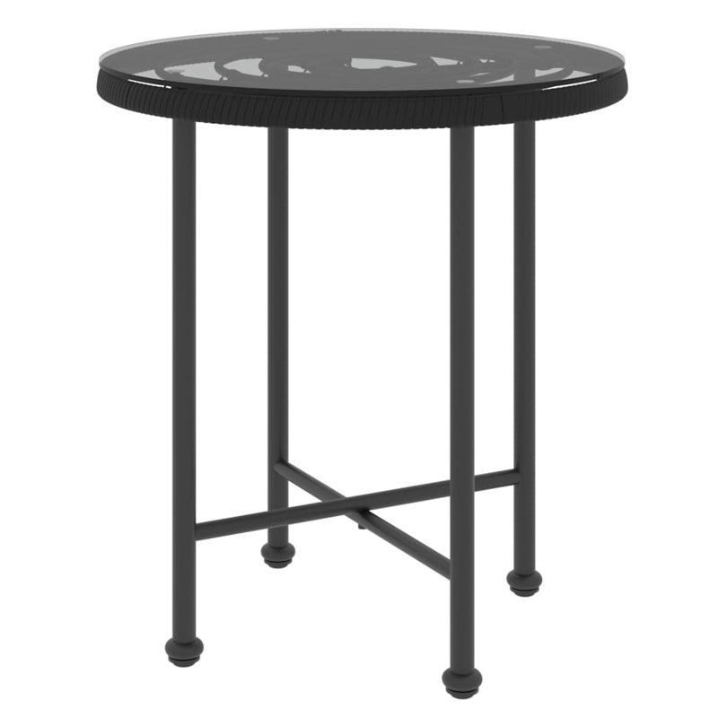 Dining Table, Black/Clear, 21.7" H x 21.7" W x 21.7" D
