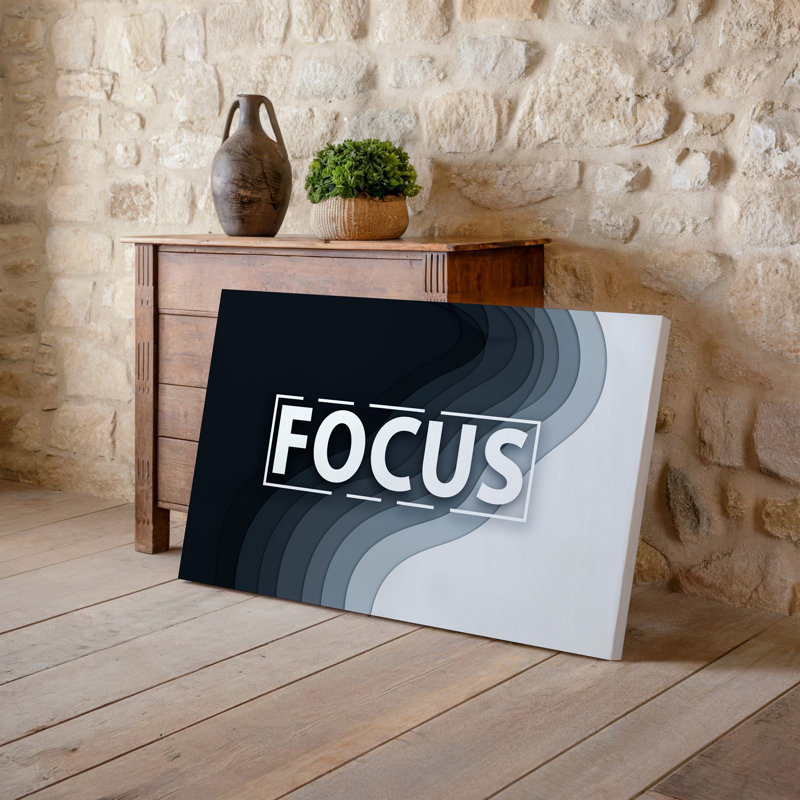 "Toile", créant une conception abstraite visuellement saisissante mettant en vedette le mot "FOCUS", art mural sur toile
