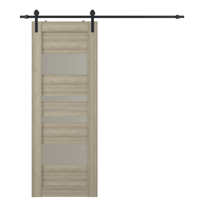 Porte de grange en lambris de bois manufacturé avec ensemble d'installation, 23,875 po x 83,23 po, Shambor