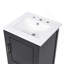 Meuble-lavabo de 20 po avec lavabo, armoire de salle de bain avec porte, tablette de porte et patins réglables, tiroir, noir