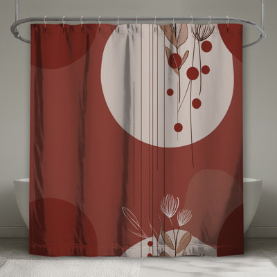 Rideau de douche abstrait - Art minimaliste, décor de salle de bain
