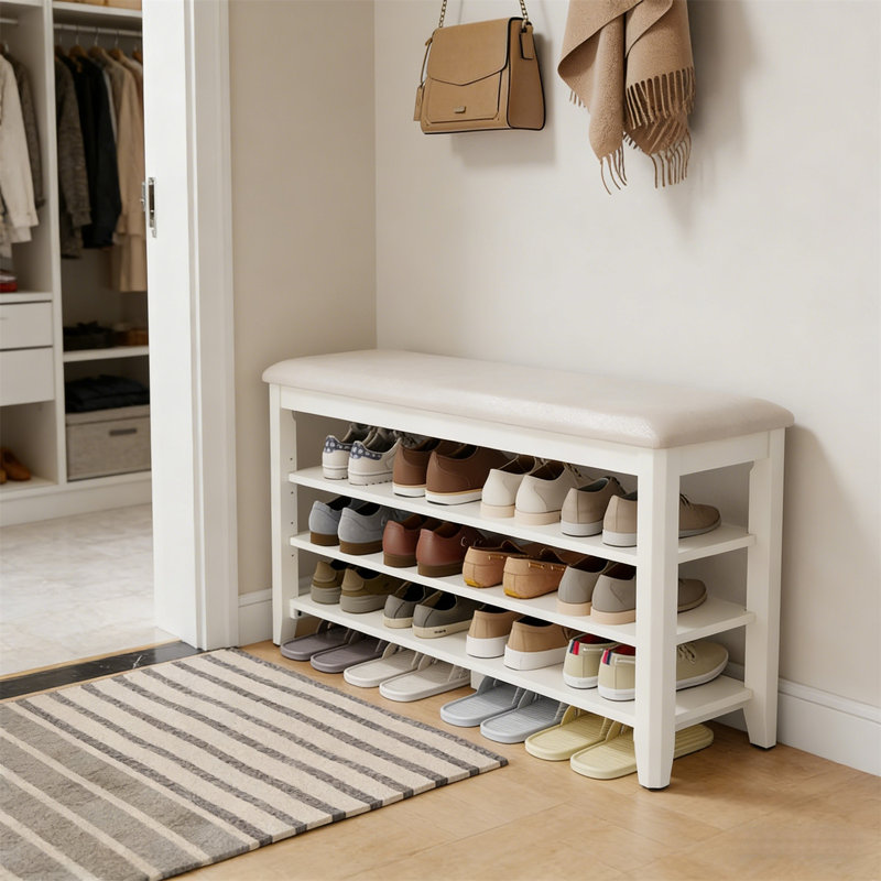 Premium Wooden Shoe Cabinet For Home, 20.4" H x 39.3" W x 11.8" D