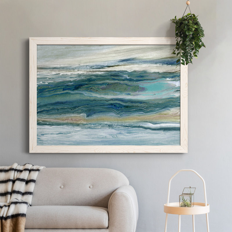 Vent et eau - Peinture sur toile encadrée, Blanc, H 31,5 po x l 23,5 po x P 1,5 po