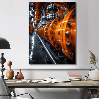 Orange Grey Powerhouse Pulse Power Plant II - Power Plants Wall Art Print