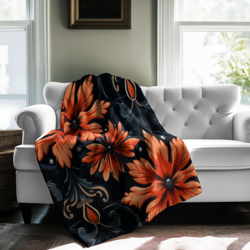 Baroque Patterns - 1 Piece Premium Sherpa Blanket, Twin