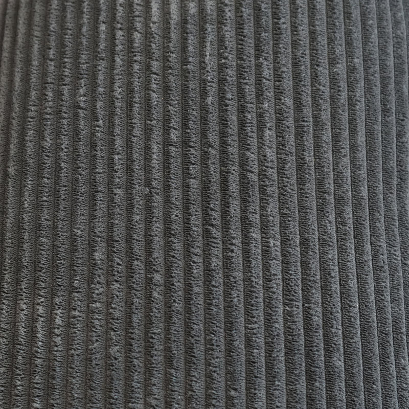 89'' Corduroy Sofa & Chaise, Dark Gray Corduroy