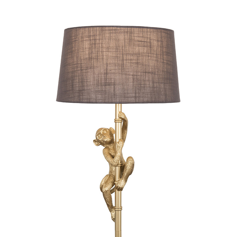 Meggan 150cm Traditional Floor Lamp, Gold, Dark Grey, Yes