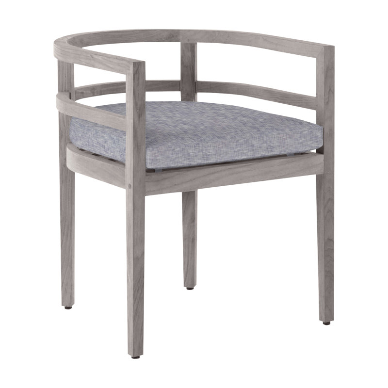 Santa Barbara Patio Dining Armchair with Cushions, Oyster Teak, Welt, Perigold IceBreaker Polar