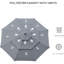 Parasol de marché extérieur gris foncé 9 pi 3 po avec manivelle et bouton-poussoir inclinable pour terrasse avec patio jumelé