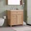 Meuble-lavabo en bois massif de 30 po avec tiroir rabattable et fermeture en douceur-1136570018