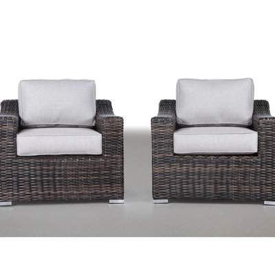 2 chaises de patio avec un design moderne, un cadre en aluminium et des coussins amovibles lavables à la machine, entièrement assemblés, thermolaqués, tissés à la main, avec dossier à siège à l'eau
