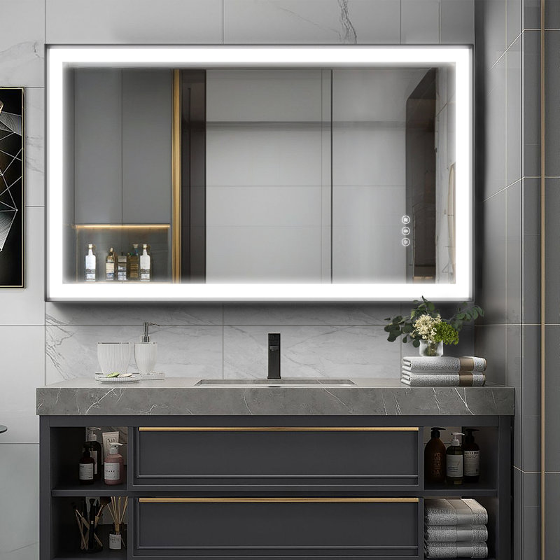 Nafiseh Rectangular LED Anti-Fog Vanity Mirror, 60"H x 36"W
