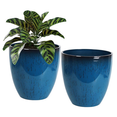 2 Pack 21" Tall Planters Sturdy Plant Flower Tree Pots For Indoor Outdoor Decor