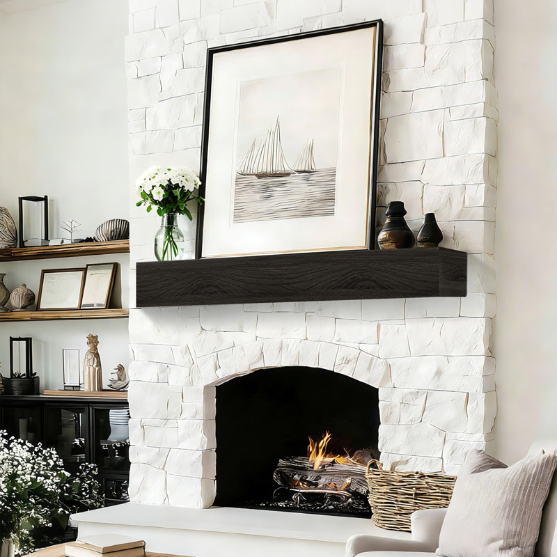 Fireplace Mantel Handmade Rustic Wood Mantel for Over Fireplace Wall Mounted Floating Mantle Shelves for Living Room Decor