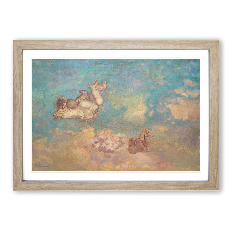 The Chariot of Apollo by Odilon Redon - Picture Frame Painting, 27cm H x 36cm W x 2cm D, Oak Framed
