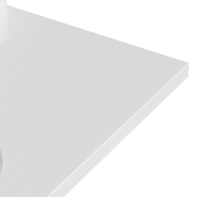 Meuble-lavabo mural simple 55 po avec comptoir en quartz blanc pur 1,5 po Mulloy, Ovale, Chêne naturel