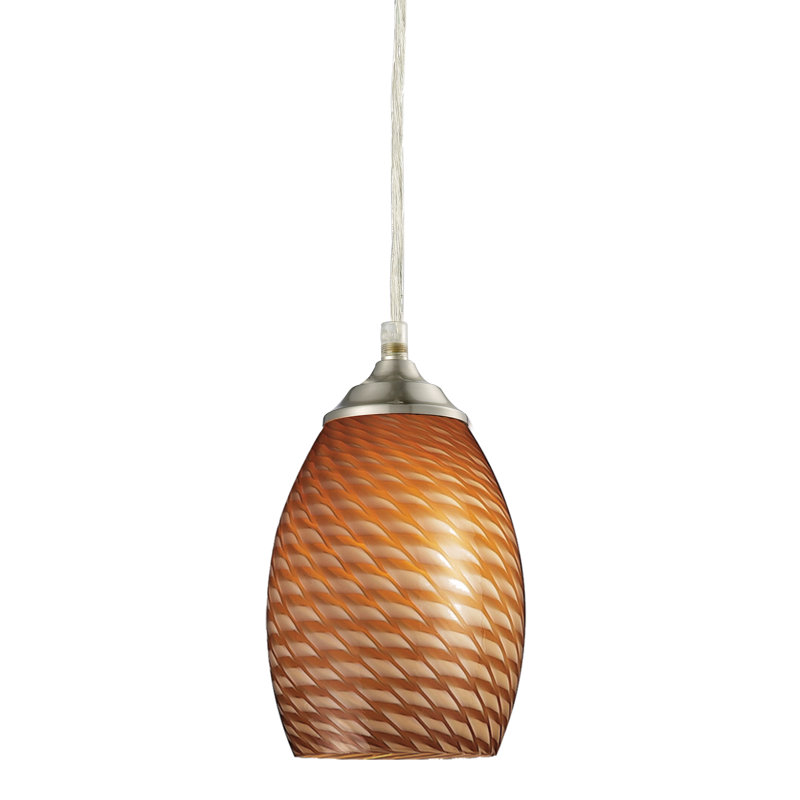 Crouse 1 - Light Single Pendant, Brushed Nickel, Red