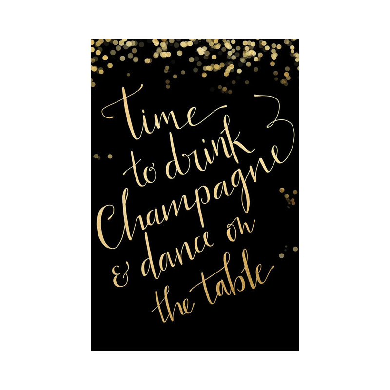 Time To Drink Champagne by Blursbyai - Gallery-Wrapped Canvas Giclée on Canvas, 20.32 cm H x 30.48 cm W, Wrapped Canvas