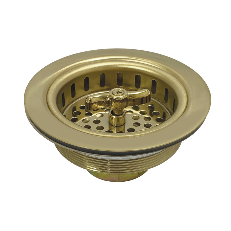 Kingston Brass Tacoma 3-1/2 Inch Kitchen Sink Basket Strainer Only, Polished Brass