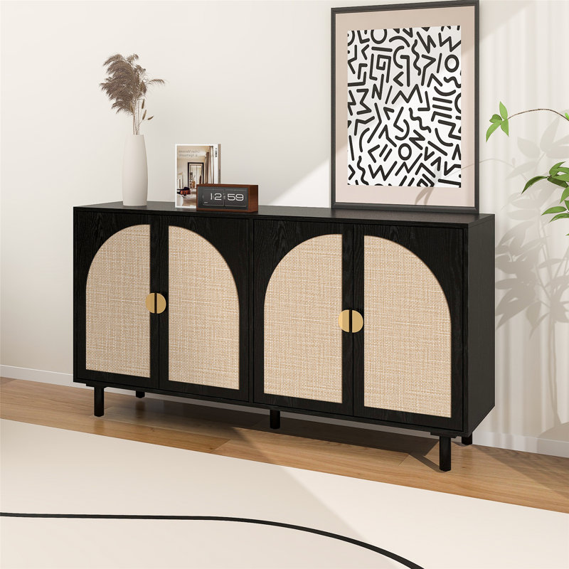 Buffet décoratif Cheshunt, Noir, H 31,54 po x l 58,9 po x P 15,59 po