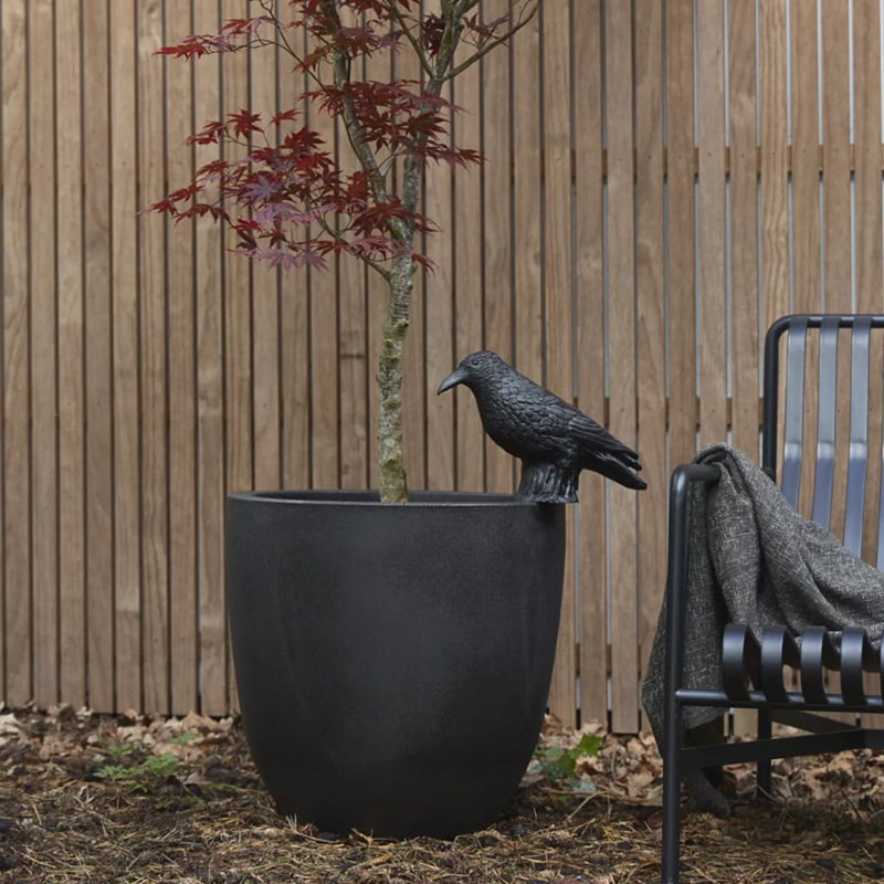 Capi Egg Planter Urban Smooth, Grey, 52 cm H x 54 cm W x 54 cm D