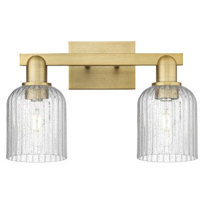 Downtown Urban - Franklin - 2 Light 16" Bath Vanity Light -Deco Swirl Shade