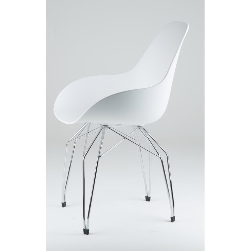 Masami Armchair, Chrome, White