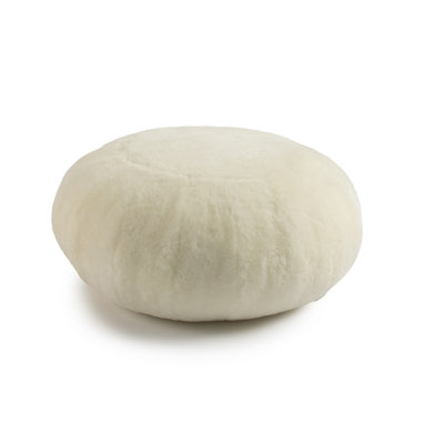  Furniture Ottoman Shearling Round Off White
