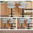 Swivel Upholstered Adjustable Height Bar Counter Stool with Metal Frame-278038293
