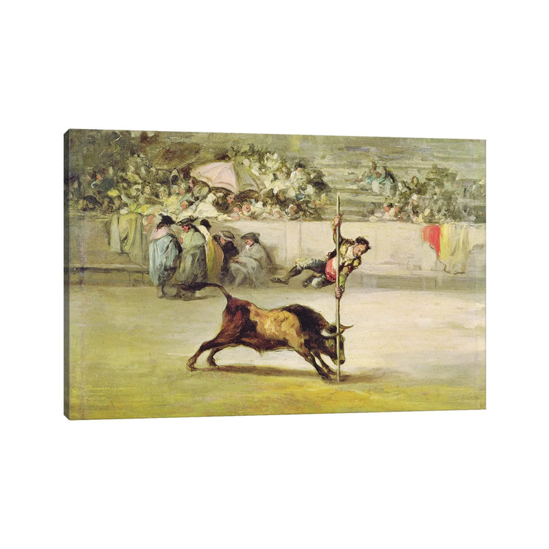 The Agility And Audacity Of Juanito Apinani At The Madrid Arena by Francisco Goya - Wrapped Canvas Painting