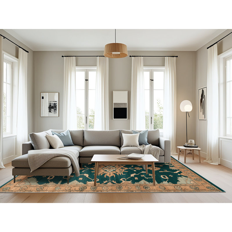 Machine Washable Overdyed Blue Area Rug, Rectangle 8' x 10'