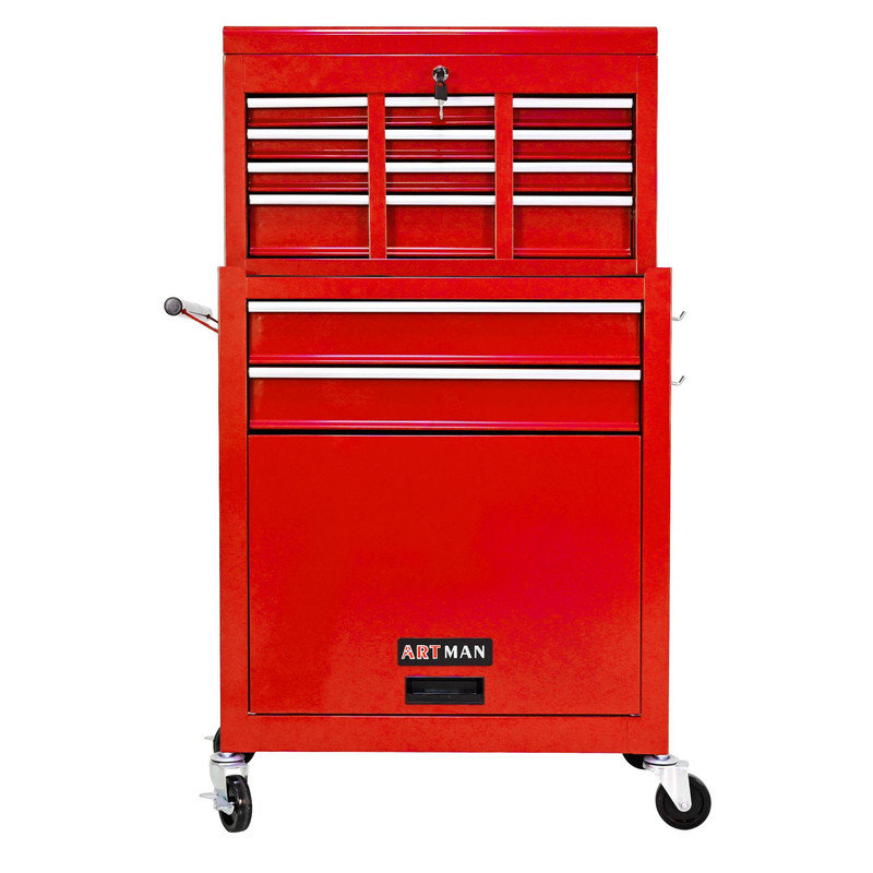 Coffre à outils à 8 tiroirs à roulettes à grande capacité avec roulettes - idéal pour le rangement dans un garage ou un atelier
