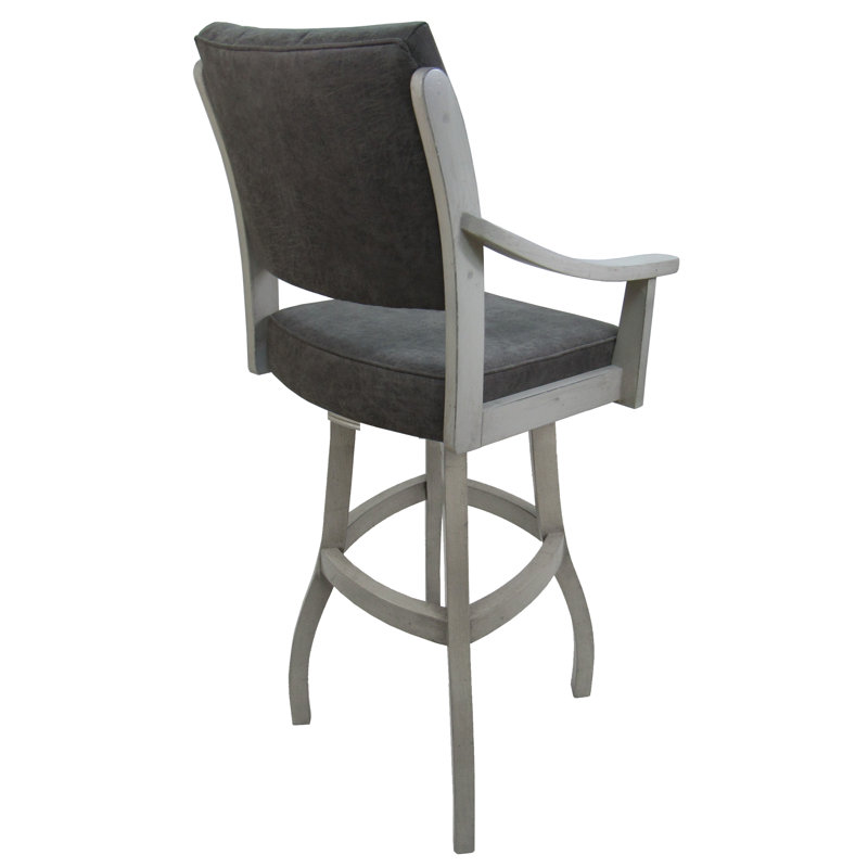 Tabouret pivotant Adaly, Tabouret de bar (siège d'une hauteur de 30 po), Grey/Black