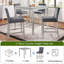 Ensemble de table 5 pièces à hauteur de comptoir, ensemble de table de cuisine en bois avec table carrée et 4 chaises rembourrées, ensemble de table de salle à manger à hauteur de comptoir avec décoration en cristal et ensemble de chaises, gris argenté