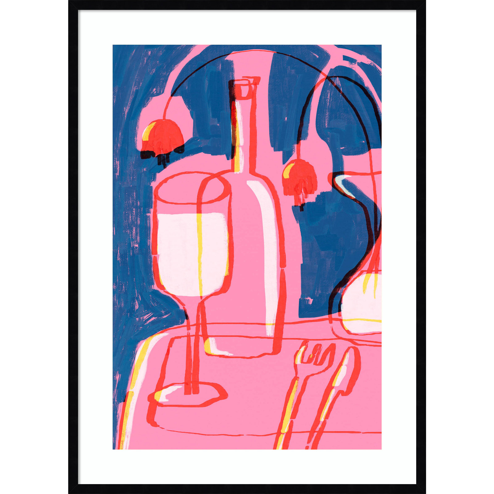 Galya "Neon Still Life No. 4" Print, 41" H x 30" W, Black