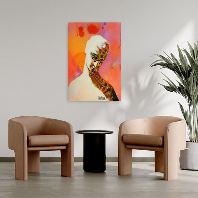 Abstract Golden Figure Abstract Colorful Contemporary Wall Art Print