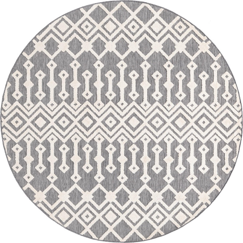 Britnie Abstract Indoor Rug, Round 7'