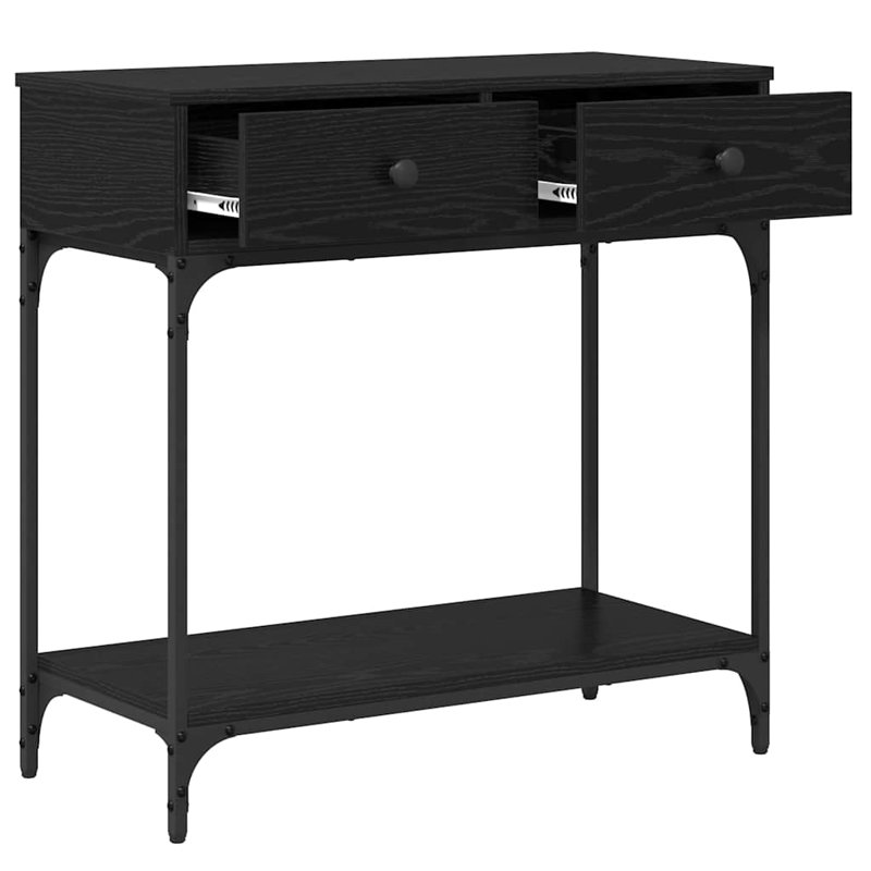 75cm Console Table, Black Oak