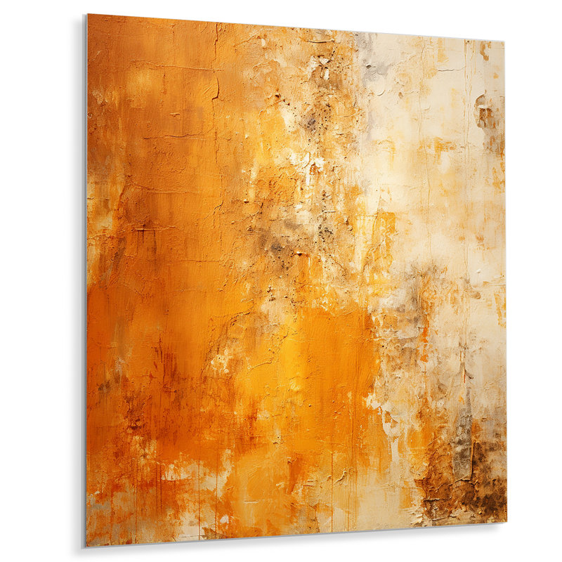 Chaos jaune abstrait - Art mural abstrait en métal, H 32 po x l 24 po x P 1 po